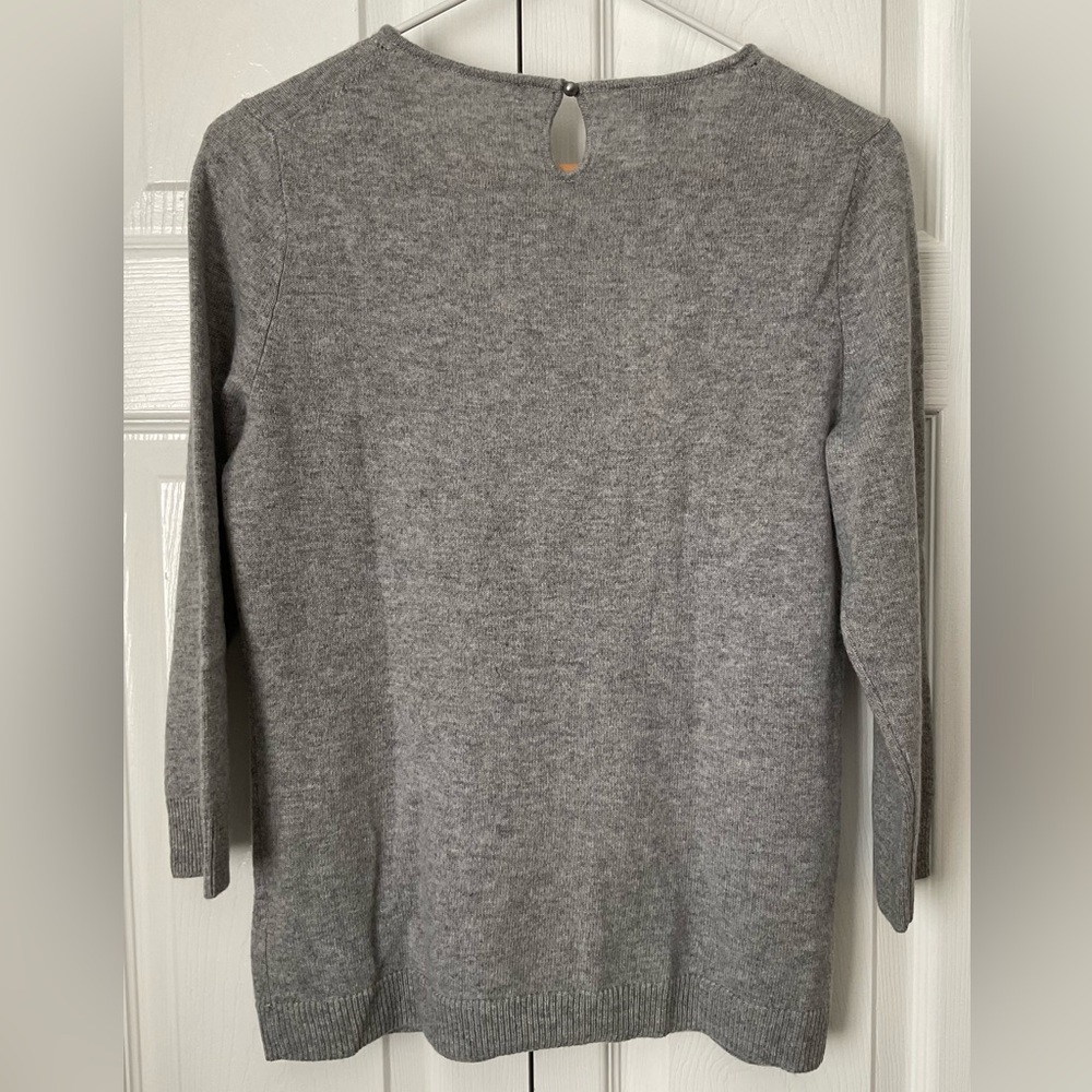 Talbots Pure Cashmere 3/4 Sleeve Gray Sweater Size S NWT - Picture 4 of 8